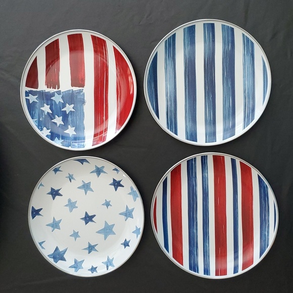 Pottery Barn Other - 🇺🇸Pottery Barn Americana Watercolor Enamel Melamine Plates